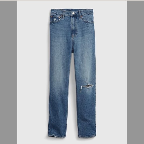 NWT Gap Sky High Rise Cheeky Straight Jeans with Washwell size 27 - Picture 4 of 4